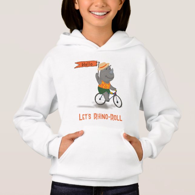 Hej Låt oss Rhino Roll | Cute Baby Rhinoceros T Shirt (Framsida)