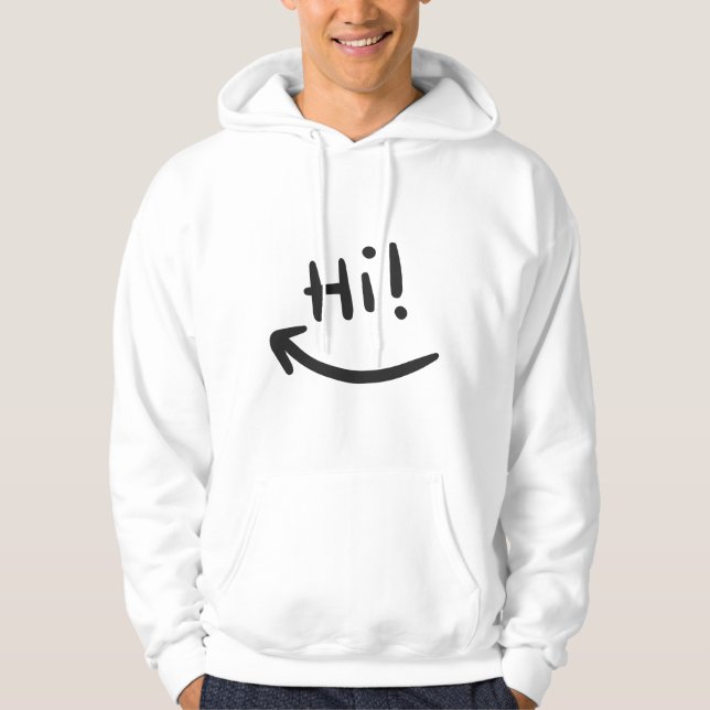 Hej, leende hoodie (Framsida)