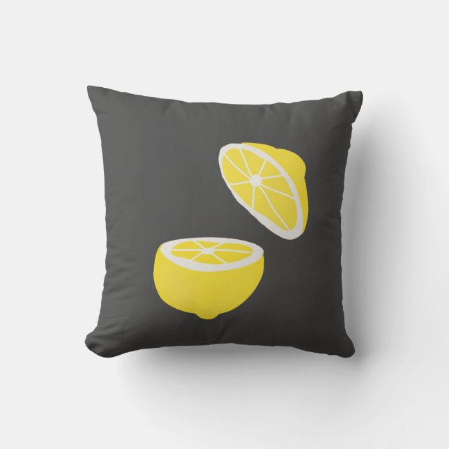 Hej lemon modern gul frukt kudde (Framsida)
