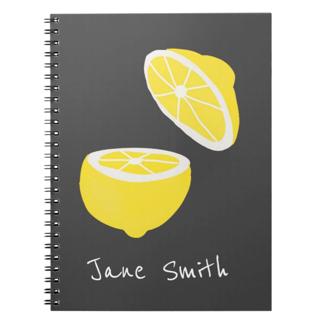 Hej Lemon modern gult-frukt Anteckningsbok (Framsidan)