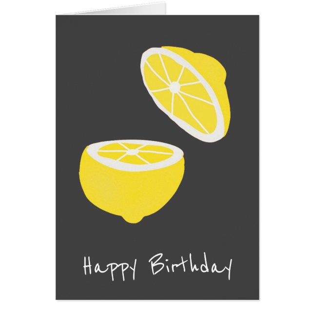 Hej Lemon modern gult-frukt Hälsningskort (Framsidan)