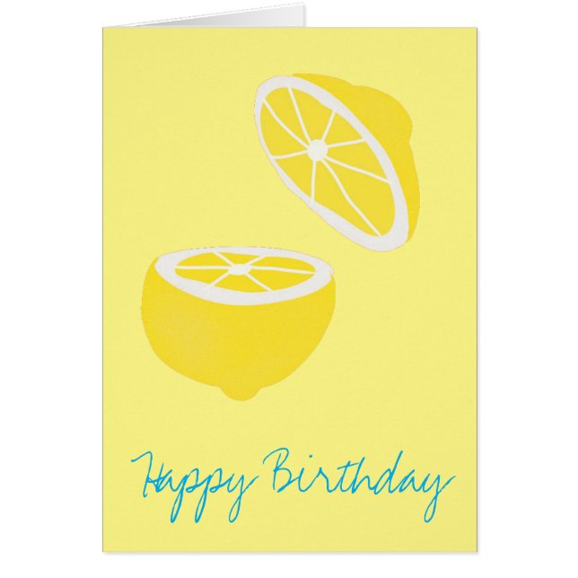 Hej Lemon modern gult-frukt Hälsningskort (Framsidan)