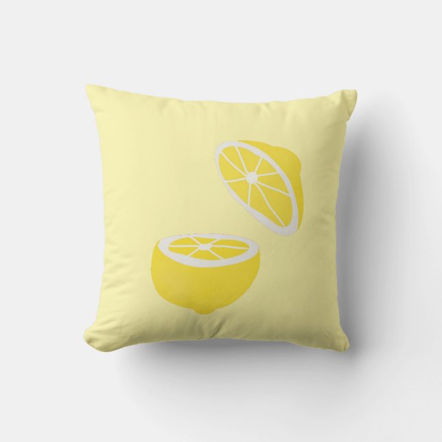 Hej Lemon modern gult-frukt Kudde (Framsida)