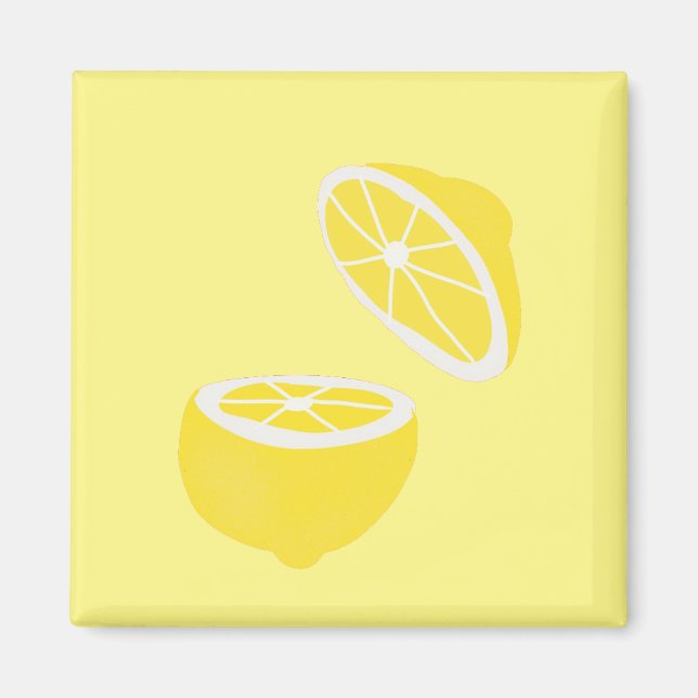 Hej Lemon modern gult-frukt Magnet (Framsidan)