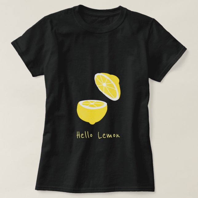 Hej Lemon modern gult-frukt T Shirt (Design framsida)