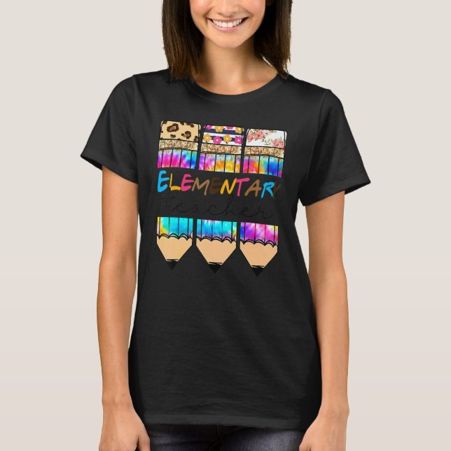 Hej Leopard Tie Dye Pencil Cute Teac T Shirt (Framsida)