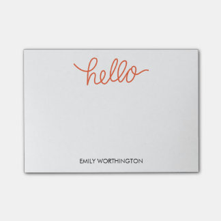 Hej Lettering Anpassningsbar Post-it® Notes (Orang Post-it Block