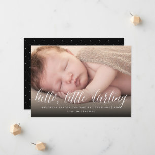 Hej Lilla Älskling Enkel Minimalistisk Foto Födels Meddelande