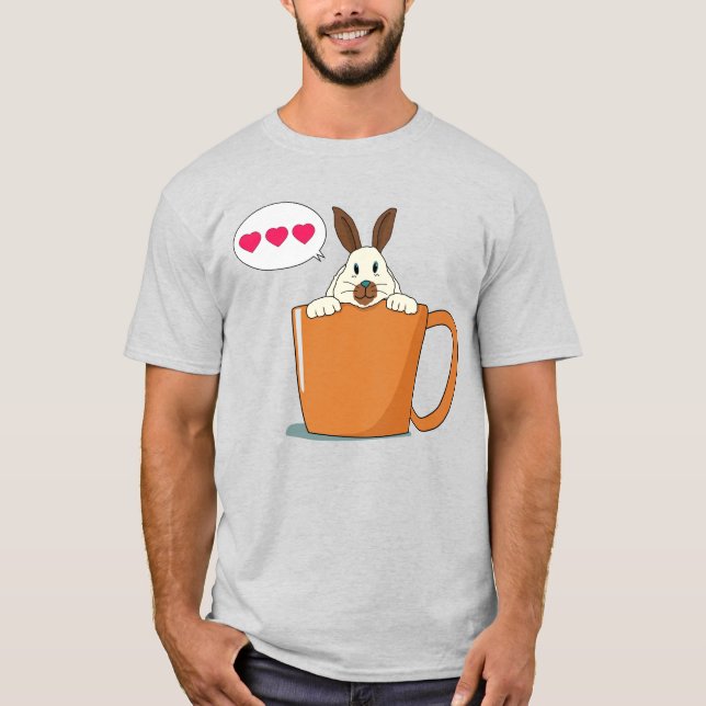 Hej lilla brun öron bunny t shirt (Framsida)