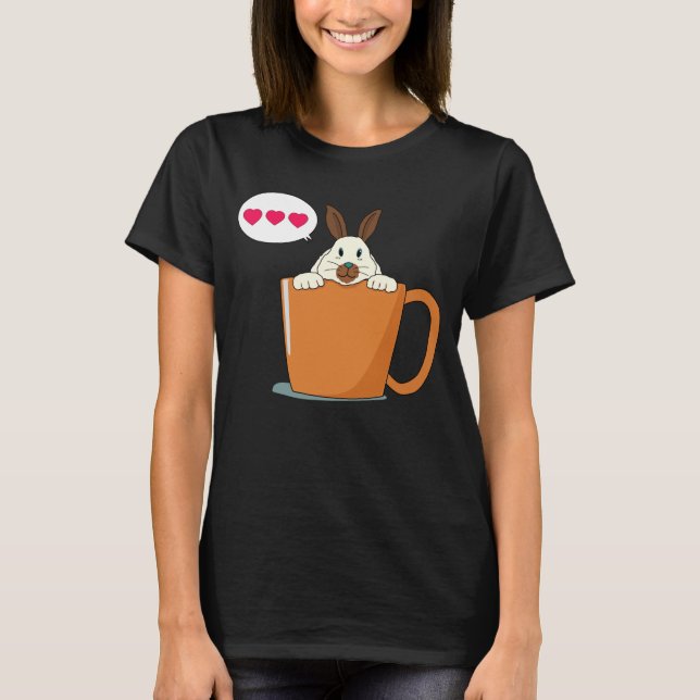 Hej lilla brun öron bunny t shirt (Framsida)