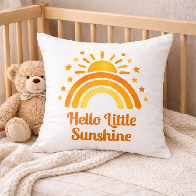 Hej lilla solsken regnbåge baby shower kudde (Skapare uppladdad)