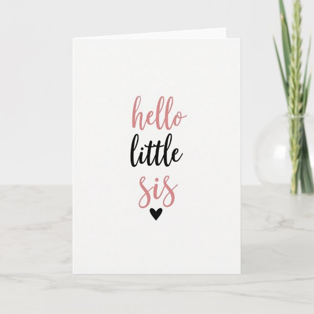 Hej Lilla Syster Söt Kort (Framsida)