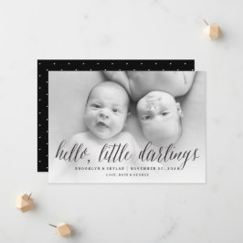 Hej Little Darlings Modern Twillingars Photo Birth Meddelande