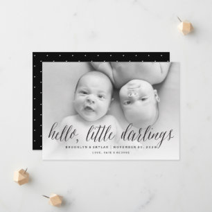Hej Little Darlings Modern Twillingars Photo Birth Meddelande