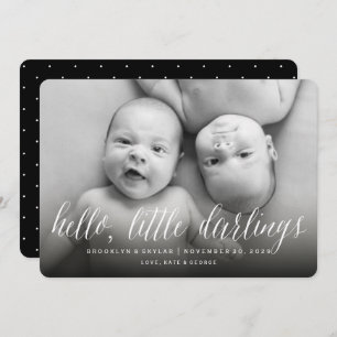 Hej Little Darlings Modern Twillingars Photo Birth Meddelande
