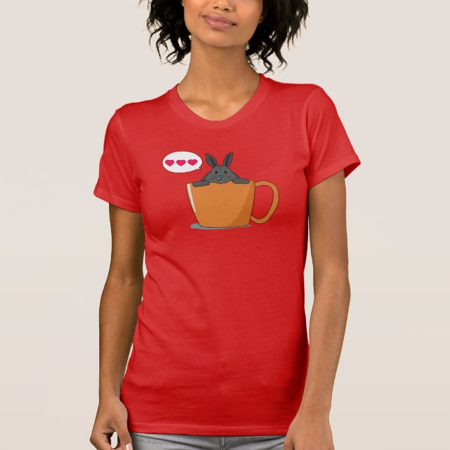 Hej Little grått bunny T-Shirt (Framsida)