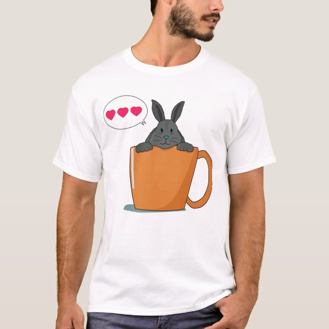 Hej Little grått bunny T Shirt (Framsida)