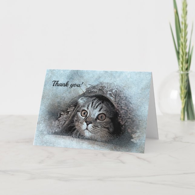 Hej Little Kattunge Tack Notecard Kort (Framsida)