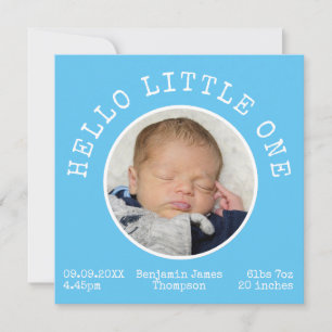 Hej Little One 2 Photo Namn Blue Pojke Meddelande