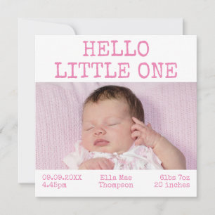 Hej Little One 2 Photo Namn Date Flicka Meddelande