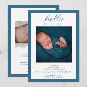 Hej Little One - 2 Photo Pojke Blue Bird Meddelande