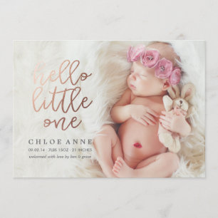 HEJ LITTLE ONE Birgement // guld Meddelande