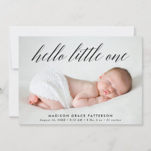 Hej Little One Photo Birth Meddelande