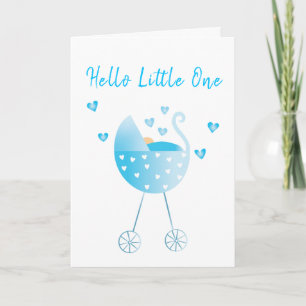 Hej Little One Pojke Carriage Grattiss Kort