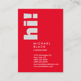 Hej! Lodrät Red Trendig Consultant Hej Visitkort