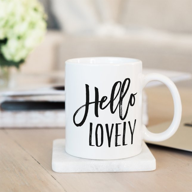 Hej Loely | Modern typografi Kaffemugg (Skapare uppladdad)