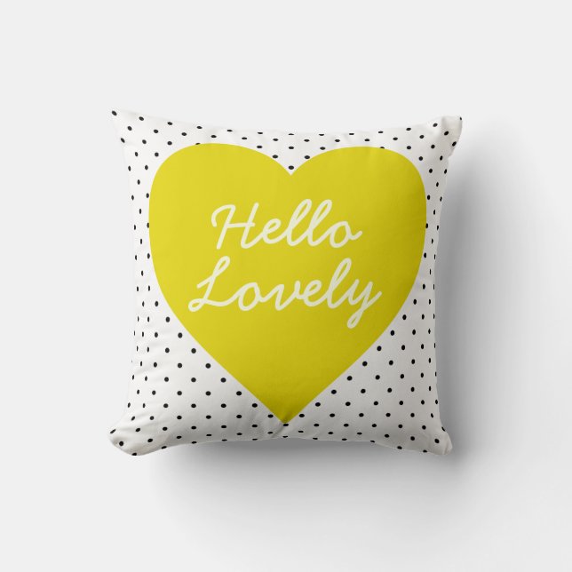 Hej Loely Polka Dot Heart Pillow Kudde (Framsida)