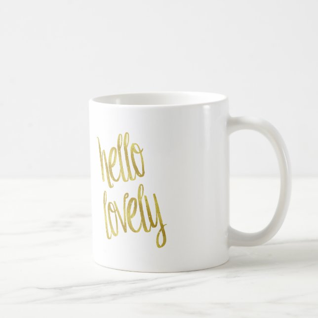 Hej Loite Faux Gold Foil Gnistra Design Kaffemugg (Höger)