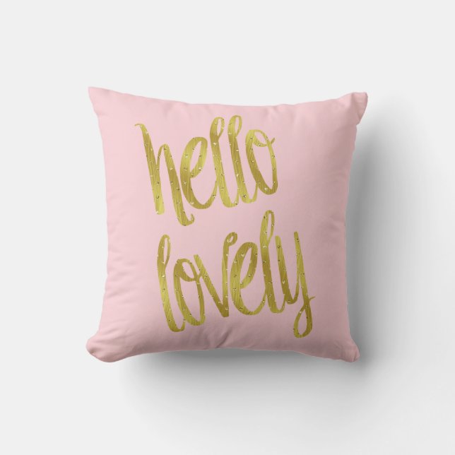Hej Loite Faux Gold Foil Gnistra Design Kudde (Framsida)