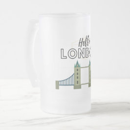 Hej London Frosted Glass Beer Mugg