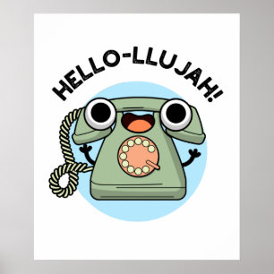 Hej-lujah Funny Telefon Pun Poster