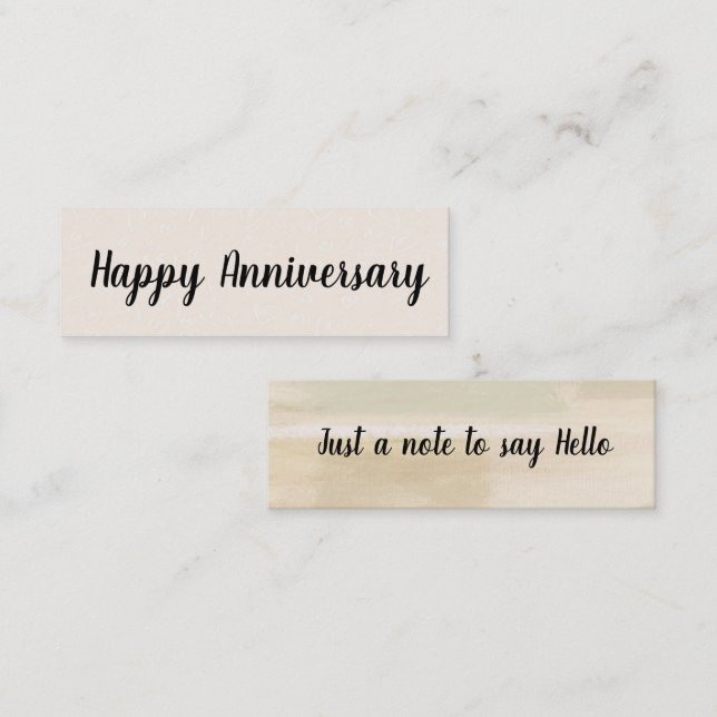 Hej/Lycklig-årsdag Mini Affärskort Visitkort (Fram/baksida)