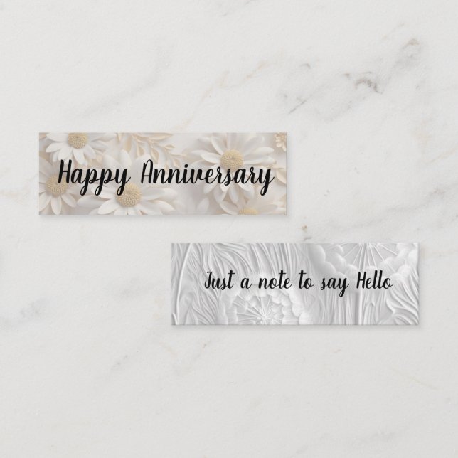 Hej/Lycklig-årsdagen Mini Visitkort (Fram/baksida)