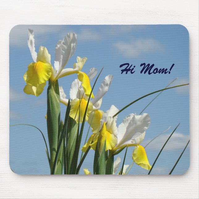 Hej mamma! musmattad Gul Vit Iris Blommor Musmatta (Framsidan)