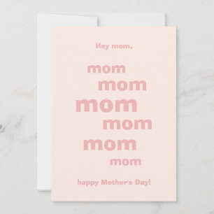 Hej Mamma, Rosa Hearts Glitter Lycklig Mors dag Julkort