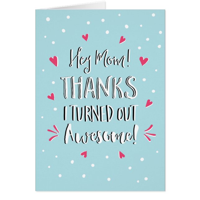 Hej mamma tack Mors dag Card Hälsningskort (Framsidan)