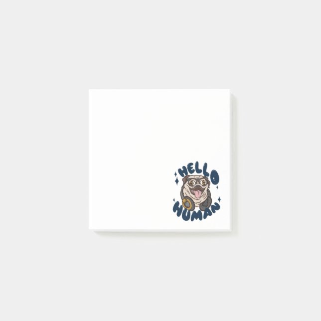 Hej människa Söt hund Post-it Block (Framsida)