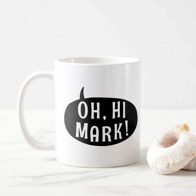 Hej Mark Funny Humous Phrase Tal Bubble Kaffemugg (Med munk)