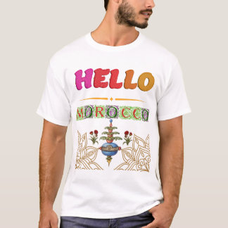 Hej Marockansk Färgrik Dekoration Konst Design T Shirt