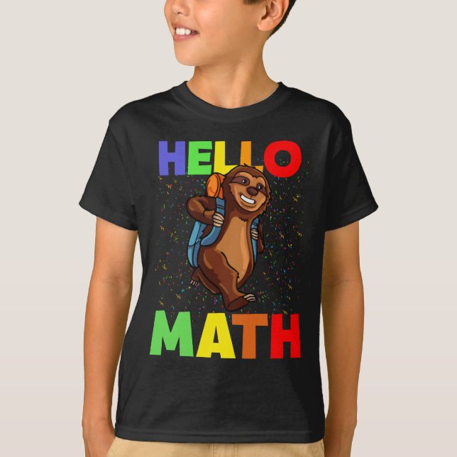 Hej Math Sloth Back to school T Shirt (Framsida)