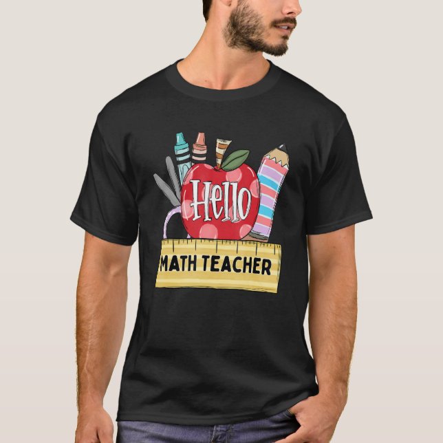 Hej matte lärare    Äpple lärare T Shirt (Framsida)