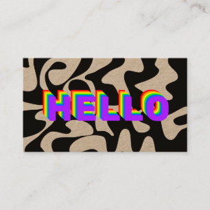 Hej med fetstil Hej Groovy Rainbow Kraft Visitkort