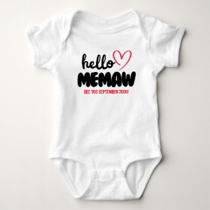 Hej Memaw Meddelande om Gravid för Baby-kalvning T Shirt