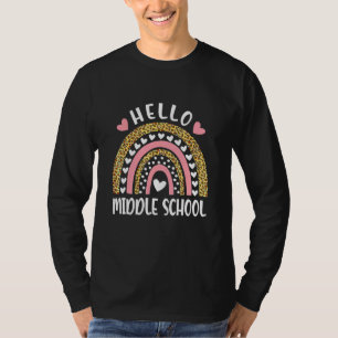 Hej Middle School Rainbow Lärare Tillbaka Till Sko T Shirt