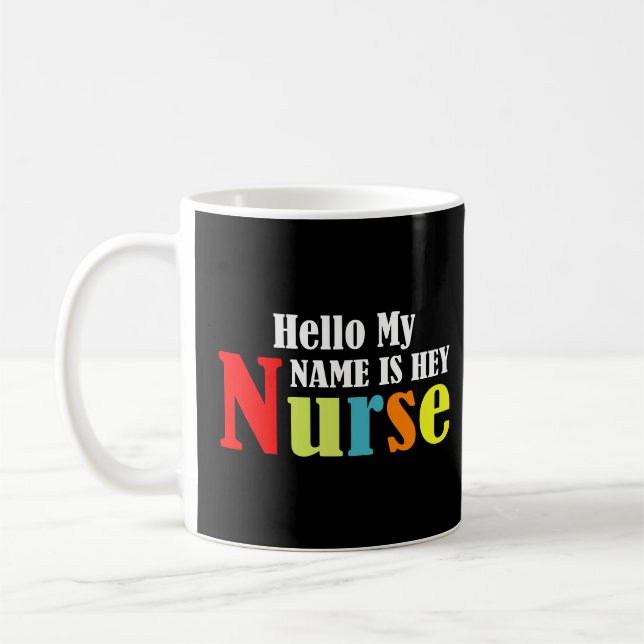 Hej min namn är Hej Nurse Kaffemugg (Vänster)