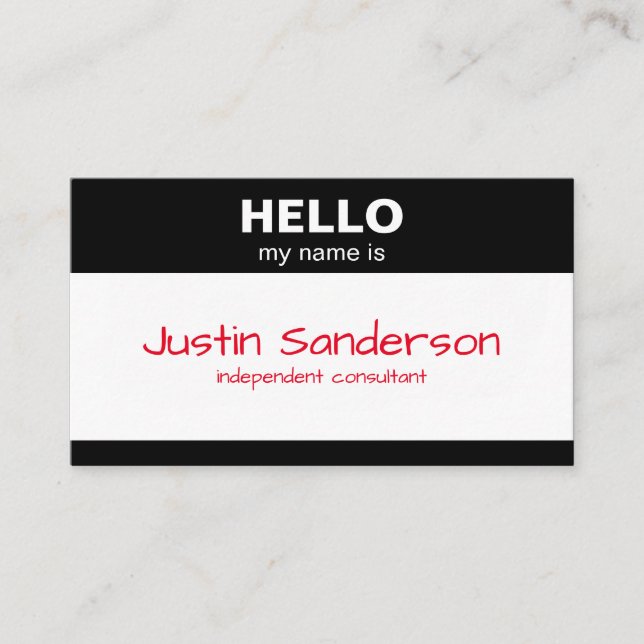 Hej Min Namn är, Namn bricka - Affärskort Visitkort (Framsida)